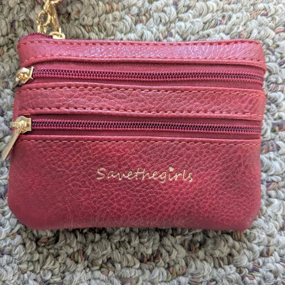 Save the Girls Clip & Go Crossbody Strap w Pouch Solid Collection Red Cream Rose - Picture 14 of 16